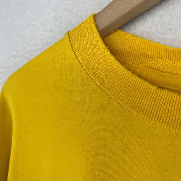 NIKE Shirt Mens L 90s Center Swoosh Spellout Short Sleeve Cotton Yellow VTG - Picture 8 of 13